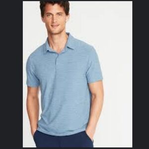 Vince Classic Slub Polo Shirt sz L cornflower blue